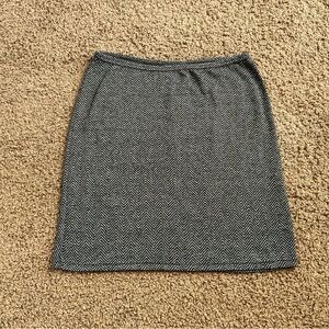 Vintage Black Grey Chevron Patterned Stretchy Skirt, Y2K, Paper Tag, M, L, XL